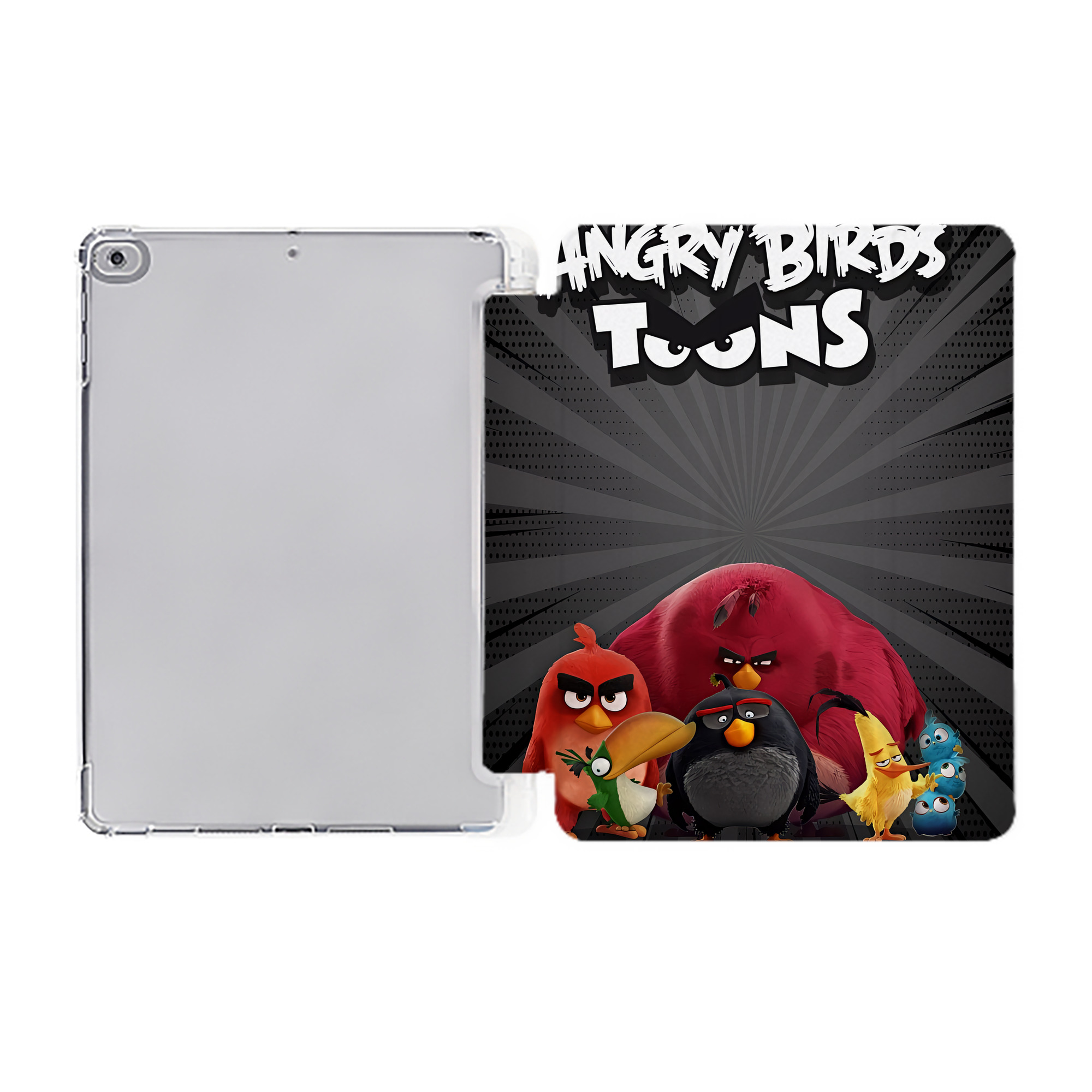（画像用） Angry Birds アングリーバード IPad ケース ペン収納付き 三つ折りスタンド PUレザー×シリコン 対応機種9.5/10.5/10.9インチ